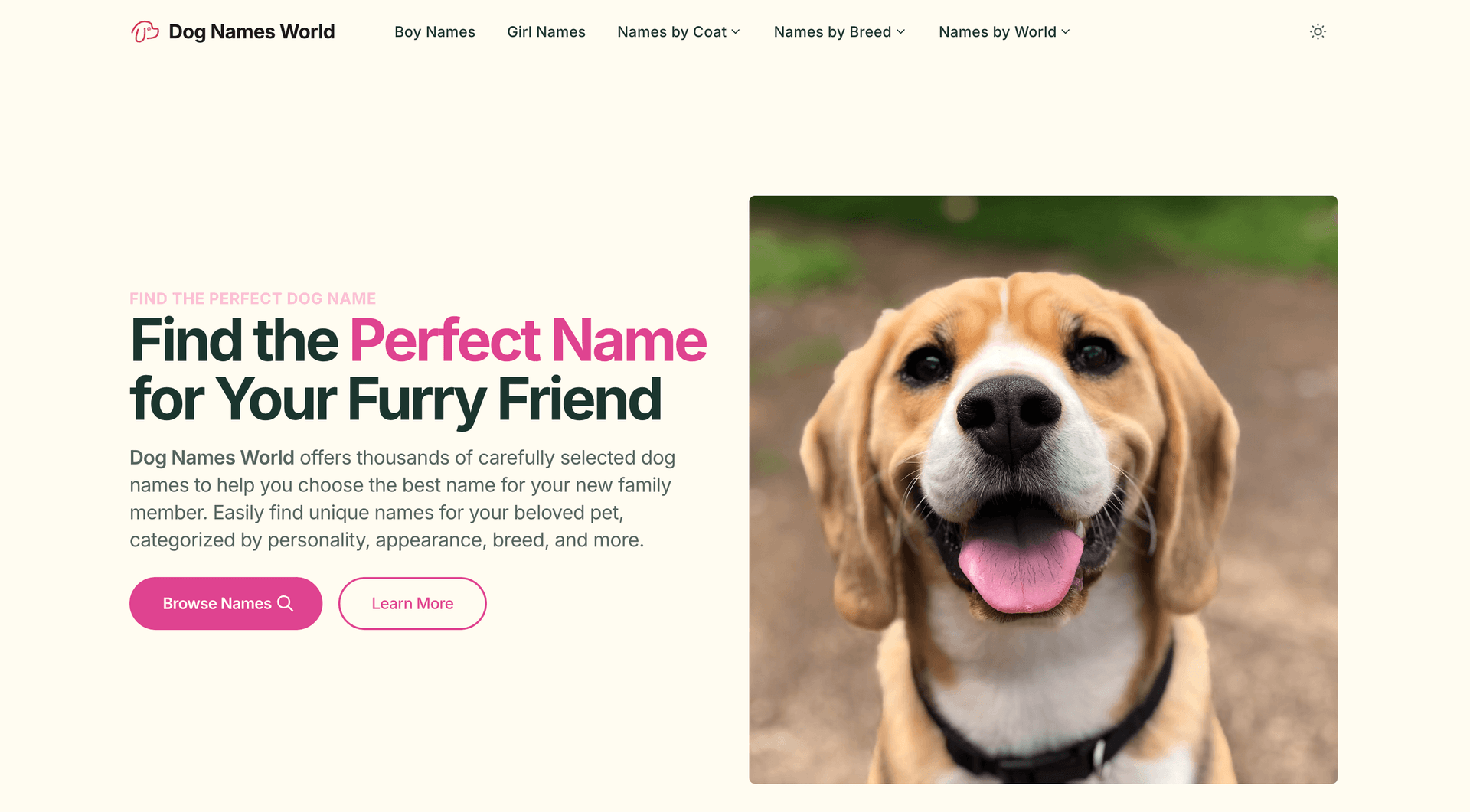 Dog Names World - Product Image